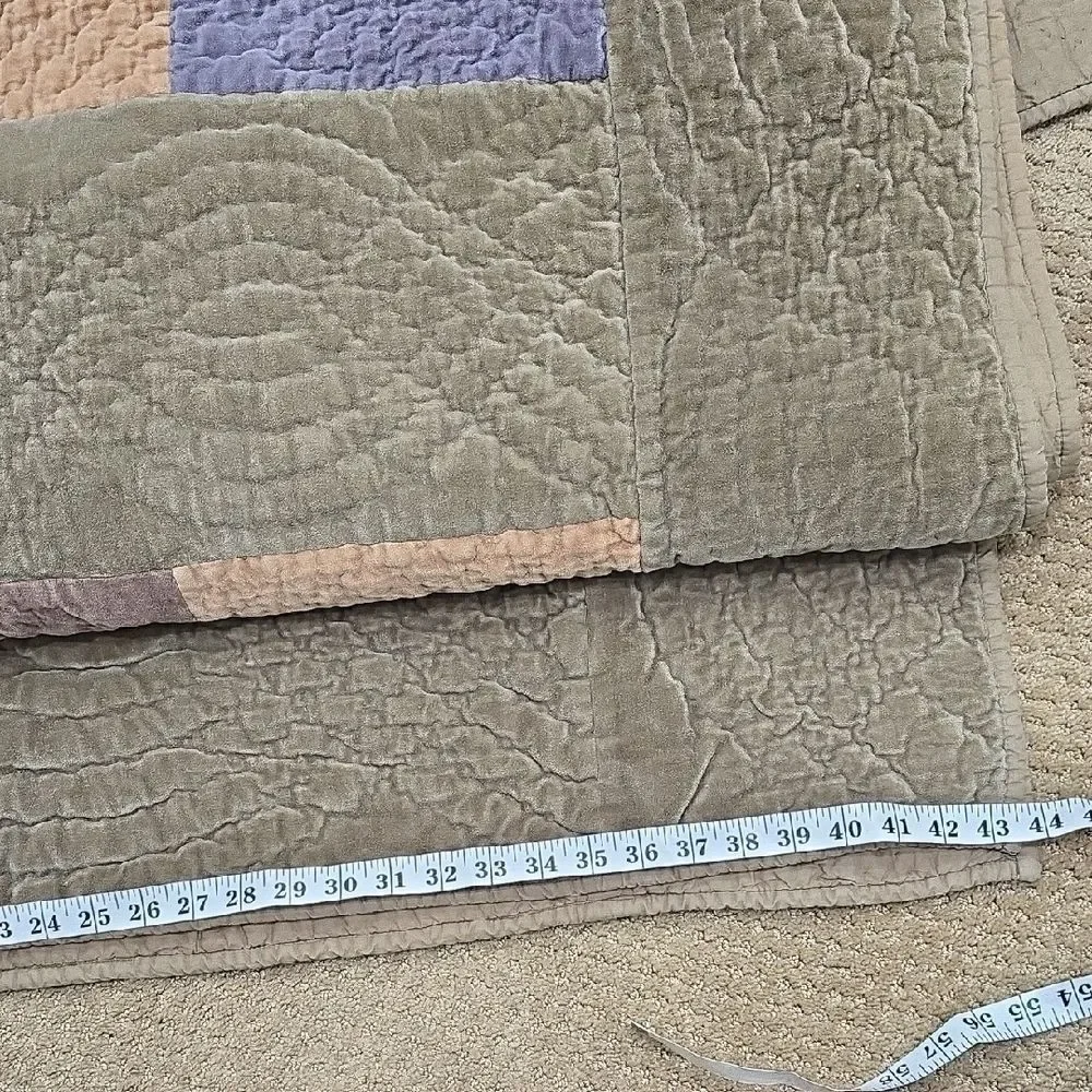 Pottery Barn Patchwork‎ Quilt in Gray, Lavender, and Beige